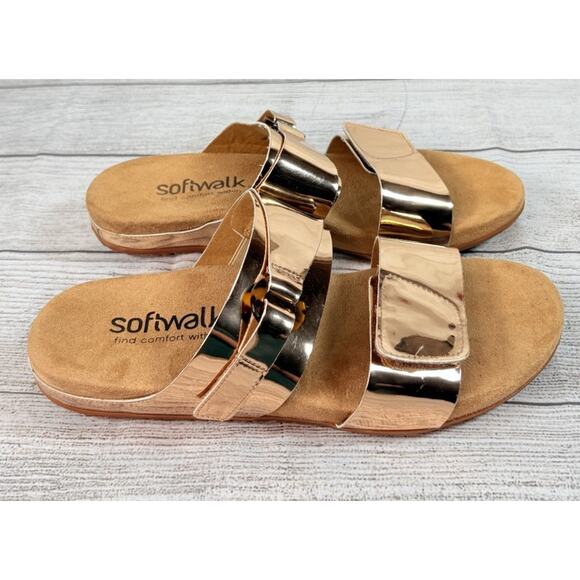 Softwalk Barcelona Womens Sandals Rose Gold Patent Metallic Size US 10M - Picture 5 of 8